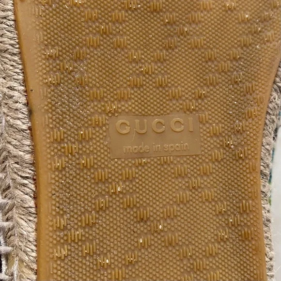 Gucci Canvas Floral Embroidered Blind For Love Espadrilles Flats Size 37.5/7.5 - Picture 11 of 12